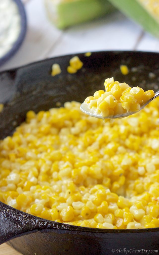 southern-skillet-fried-corn| HollysCheatDay.com