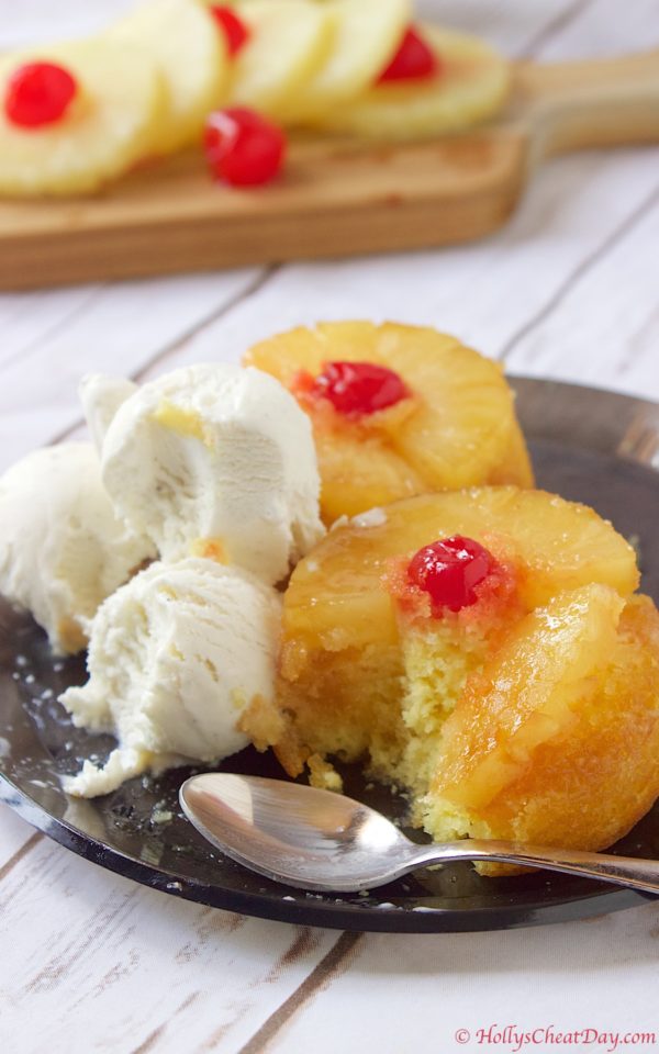 Mini Upside Down Pineapple Cakes - HOLLY'S CHEAT DAY