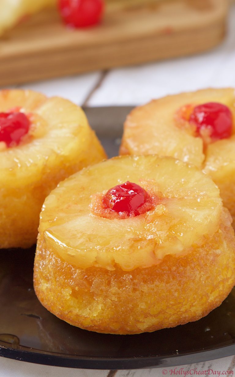 Mini Upside Down Pineapple Cakes - HOLLY'S CHEAT DAY