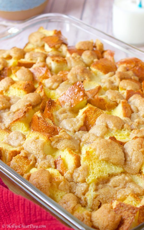 Easy French Toast Bread Pudding - HOLLY'S CHEAT DAY